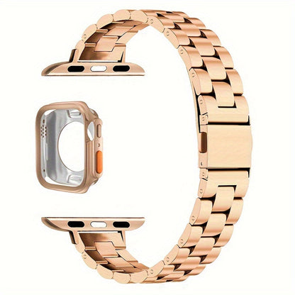 Slim Waist Apple Watch Steel Band & Half Shell Case 3-Piece Set for an Everyday Personal Care Routine