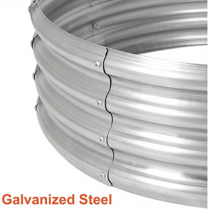 Galvanized Steel Fire Pit Ring Liner for Above Ground Wood Burning, Metal Firepit Insert for Backyard Camping Beach Park Outdoor Patio
