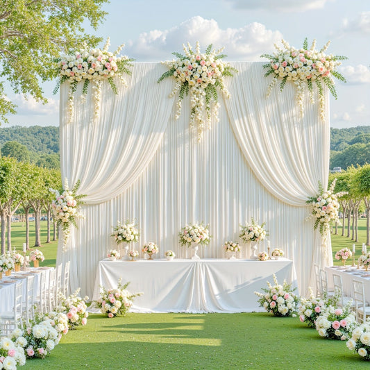 4-Pack 5x10ft Elegant Spandex Photography Backdrop | Wear-Resistant, Wrinkle-Free, Soft & Opaque Party Decoration Banners for Weddings