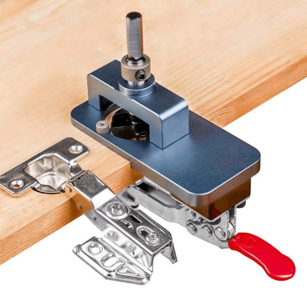 35mm Hinge Drilling Jig Kit Aluminum Alloy Cabinet Door Hinge Hole Opener Template Puncher Locator for Woodworking Door Cabinet Wardrobe