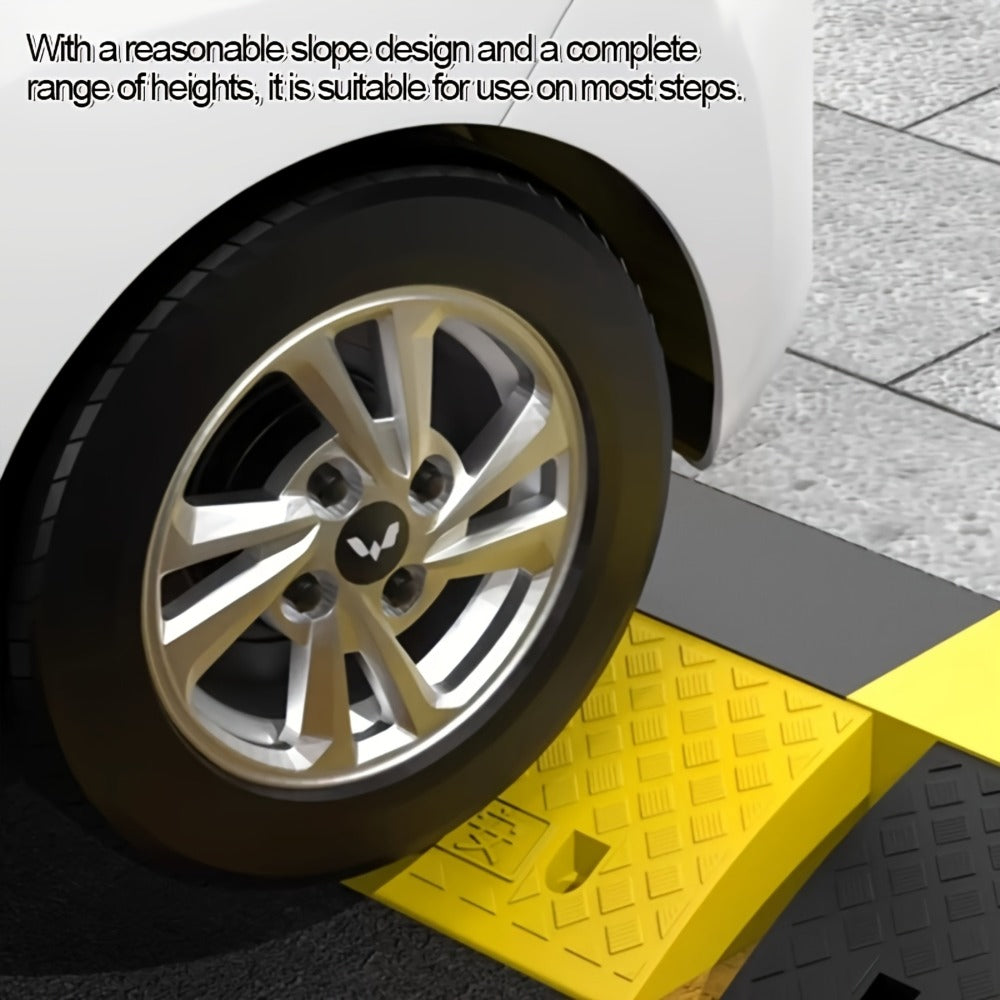 Curb Ramps 2-Pack Portable Heavy Duty Plastic Threshold Ramp Set for Low Clearance Cars Motorcycles Wheelchair – 19.68"L x 10.6"W
