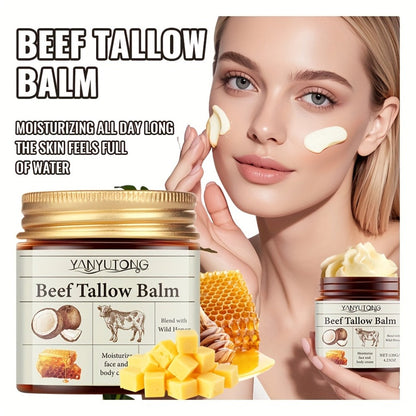 Grass-Fed Beef Tallow Cream with Raw Honey & Vitamin E, Minimalist Face & Body, Clean Beauty All-Over Skin Nourishment for Dry Skin