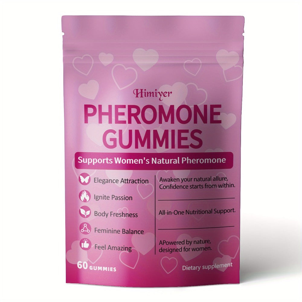 Women's Pheromone Gummies with L-Arginine, Maca & Beetroot, Natural Attraction, Confidence & Feminine Balance Supplement