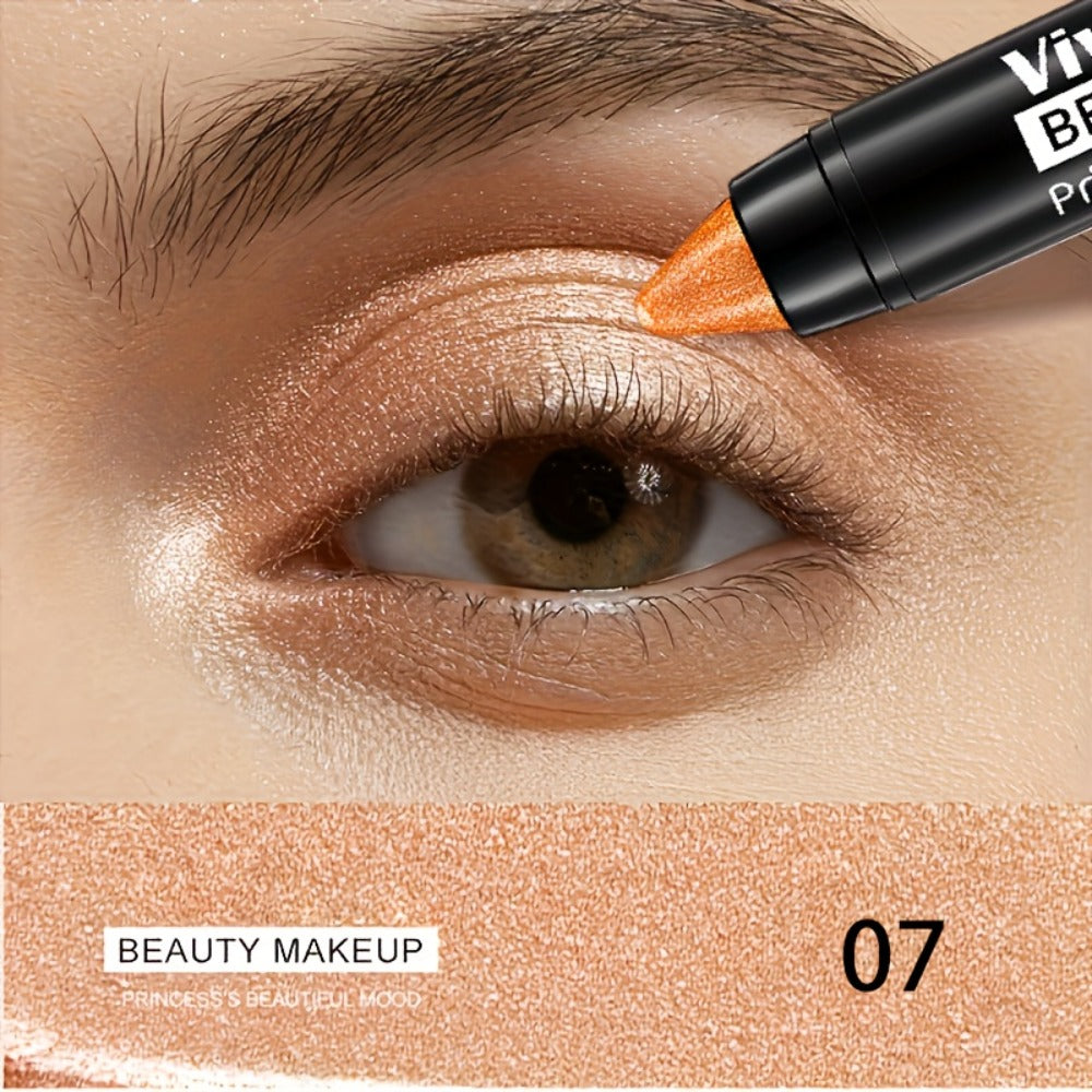 Eyeshadow Sticks 7-Piece Set Pop Color Matte, Easy Apply Smoky Eye Makeup Pencils with Eyebrow Pencil