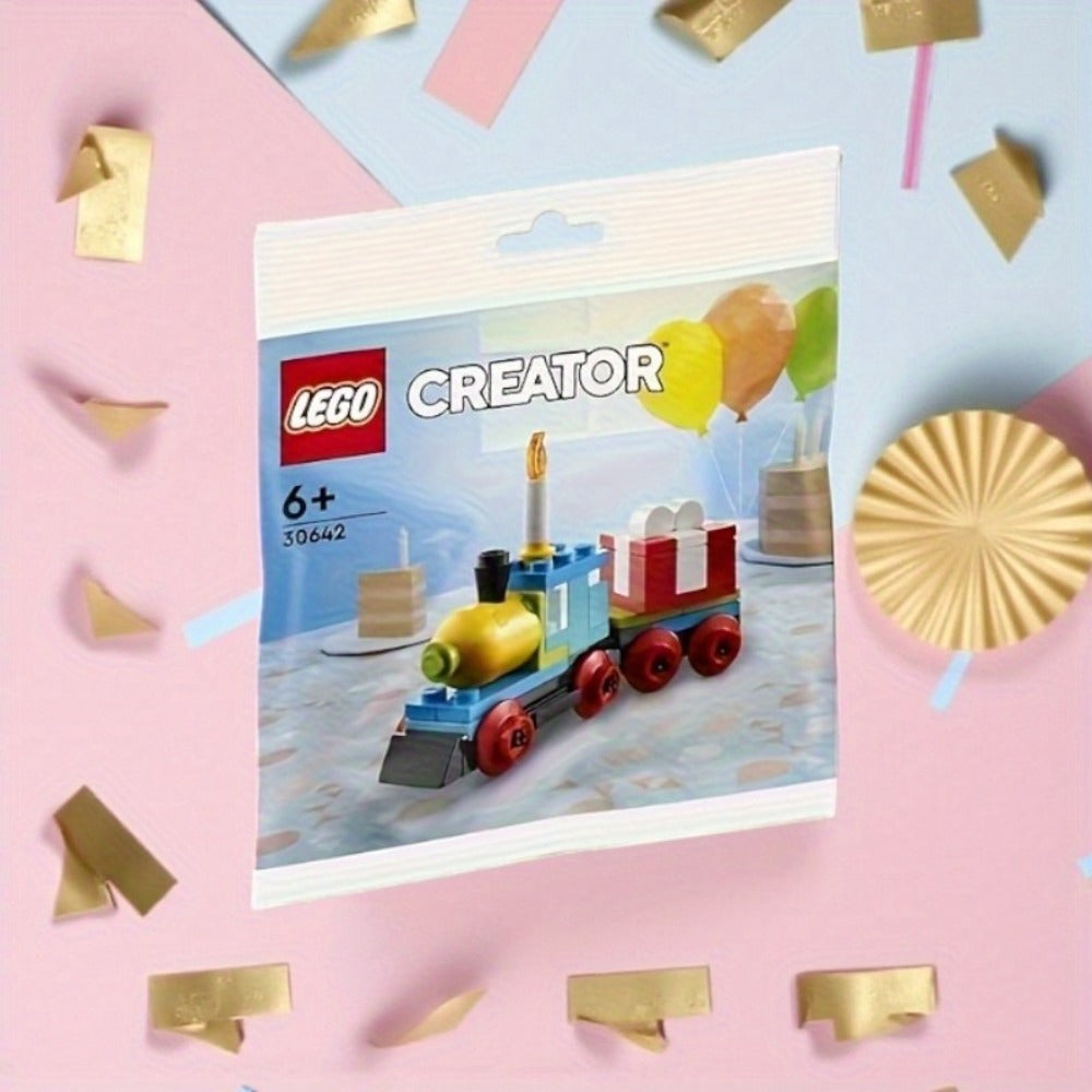 Birthday Train Building Set 30642, Mini Brick Creator Kit with Cake Balloons & Gifts for Parties, Celebrations and Guest Favors