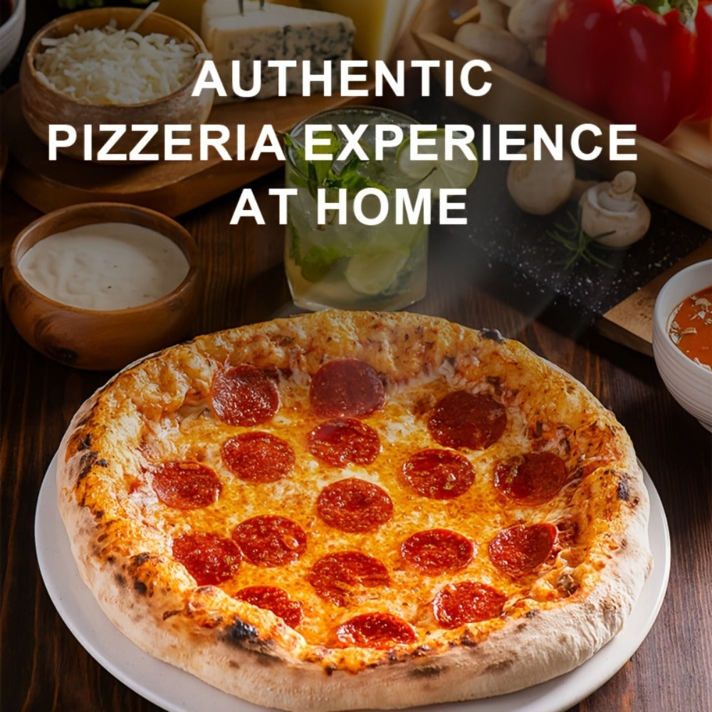 Indoor Pizza Oven 12 Inch Countertop Electric Pizza Maker 1200W, Reaches 800°F in Minutes, Dual Knob Control