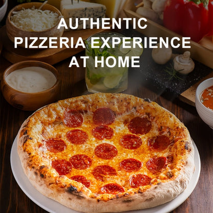 Indoor Pizza Oven 12 Inch Countertop Electric Pizza Maker 1200W, Reaches 800°F in Minutes, Dual Knob Control
