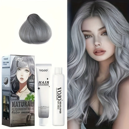 Permanent Hair Dye Kit 12 Vibrant Colors with Developer & Applicator Tools Bleach Blonde Ash for Bath Time, Home Spa and Personal Care