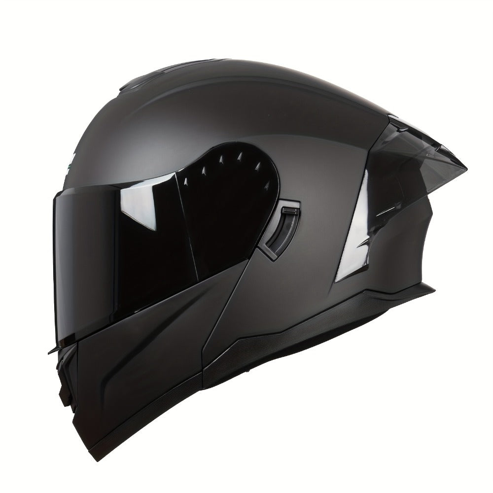 Modular Motorcycle Helmet Flip-Up Full Face – Dual Visor (Clear + Sun Visor), DOT-Style Flip Up Helmet for Men & Women