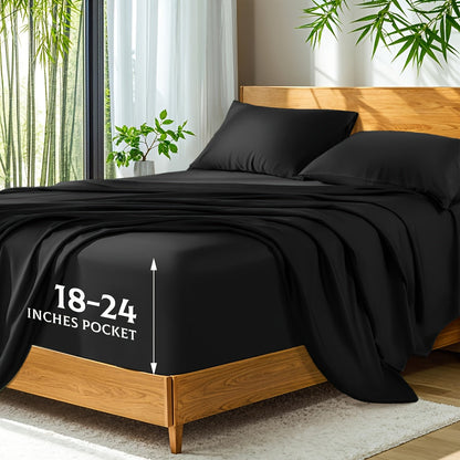 Bamboo Bed Sheets Set Twin Full Queen King for Entryways, Bedrooms and Living Spaces, with the Listed Configuration