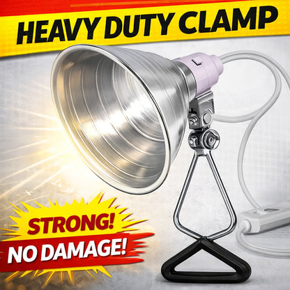 Clamp Light Fixture 8.5 Inch 150W Max E26 Socket Aluminum Reflector 360° Adjustable for Garden, Patio and Yard Use