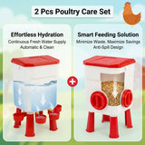 1.85gal Water Dispenser + 17.64LB Feeder Set