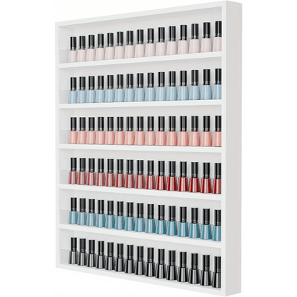 Nail Polish Rack Wall Mount Organizer 6-Tier & 10-Tier with Acrylic Baffle, Salon Display Shelf for Nail