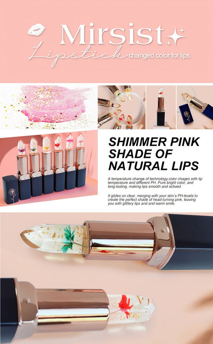 Flower Shaped pH Lip Balm Set 6pcs Individually Wrapped – Color Changing Transparent to Pink Tint, 6 Flavors Deep Moisturizing
