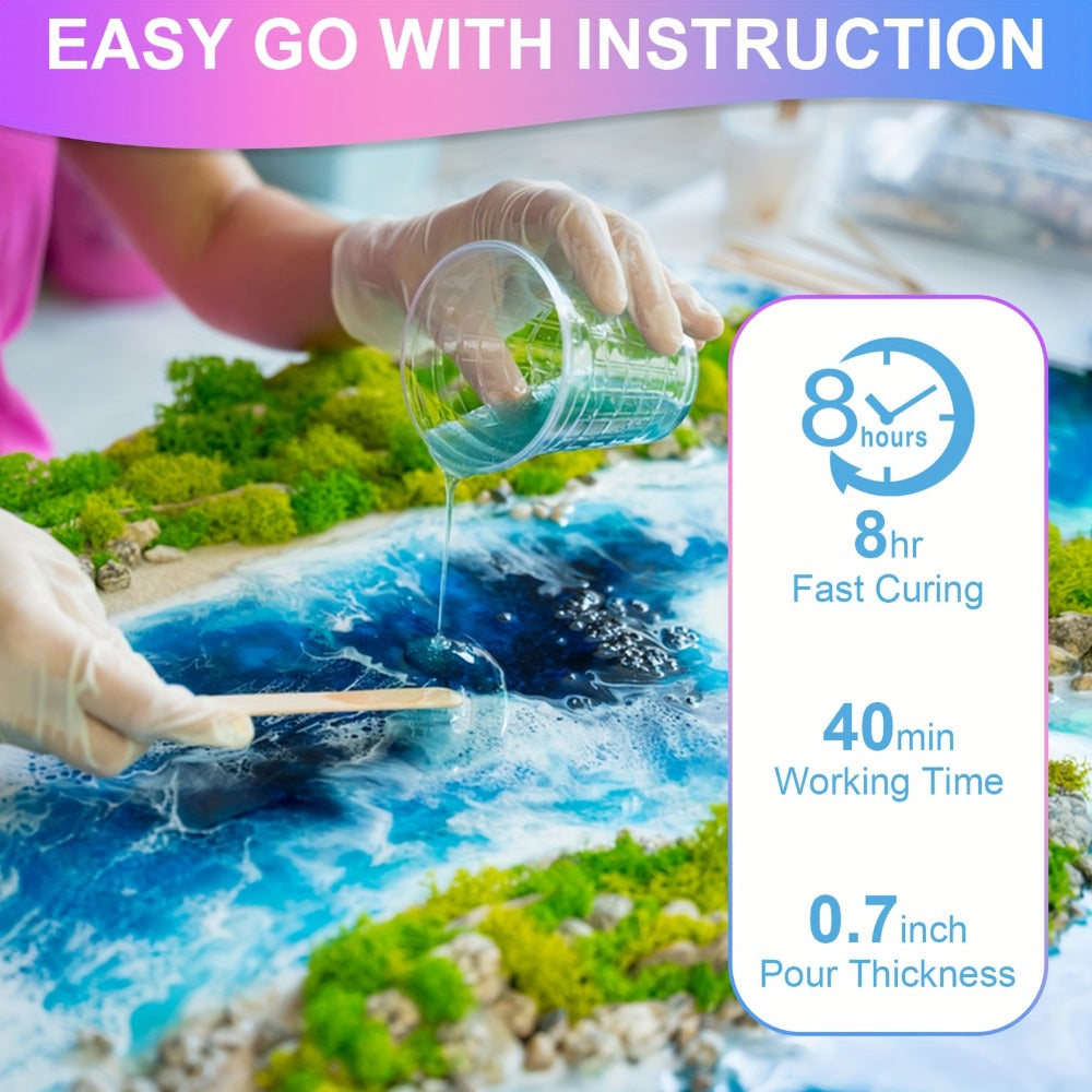 Ultra-Clear Epoxy Resin Kit 1 2 3 Gallon Fast Curing Bubble-Free Non-Yellowing for Entryways, Bedrooms and Living Spaces