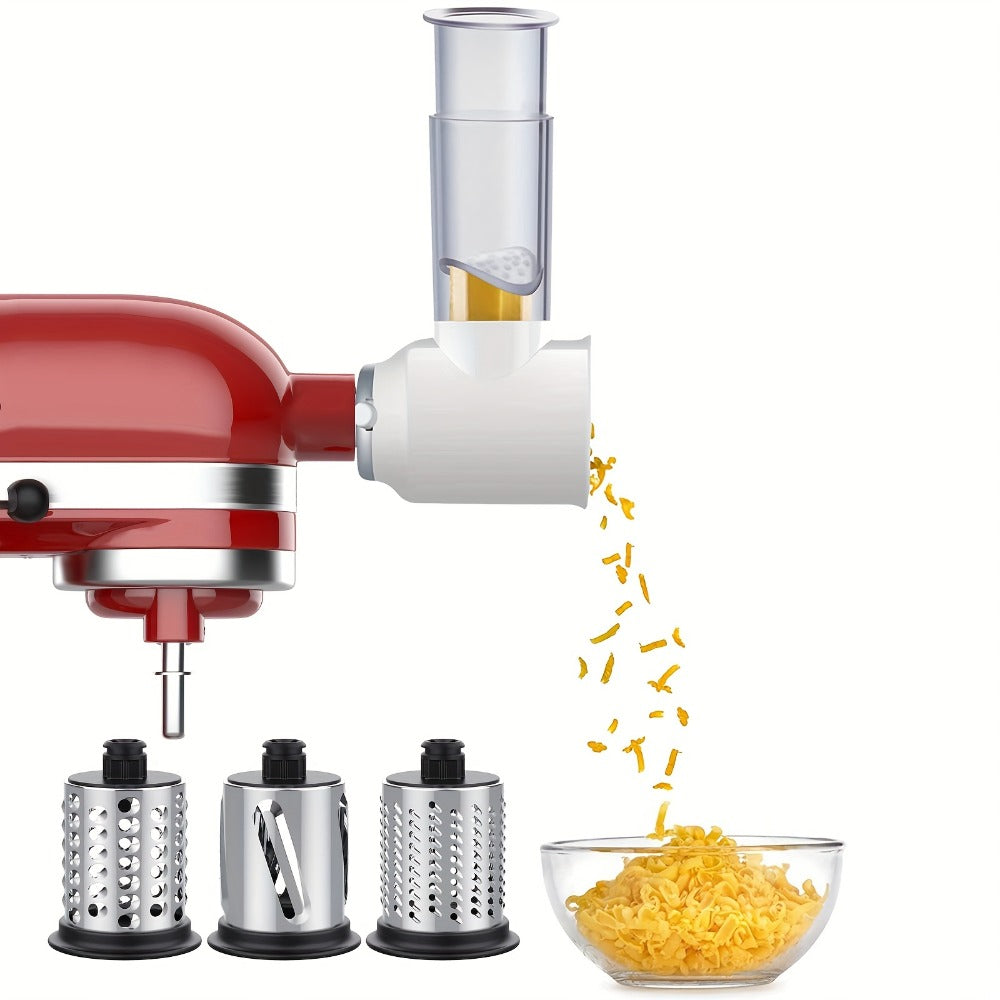 Stainless Steel Slicer Shredder Attachment for Stand Mixers with 4 Blades for Entryways, Bedrooms and Living Spaces