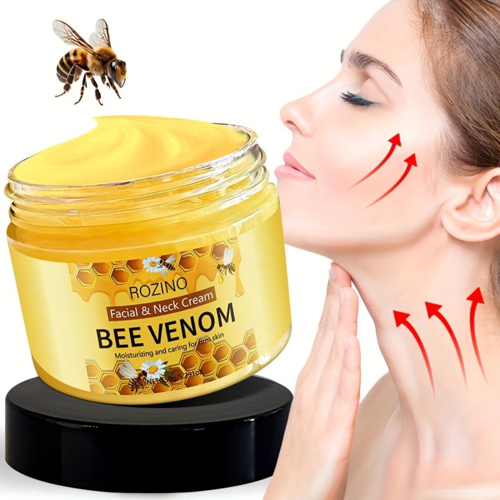Bee Venom Face & Neck Lifting Cream 150g with Hyaluronic Acid & Vitamin E for Tightening, & Smoothing Skin