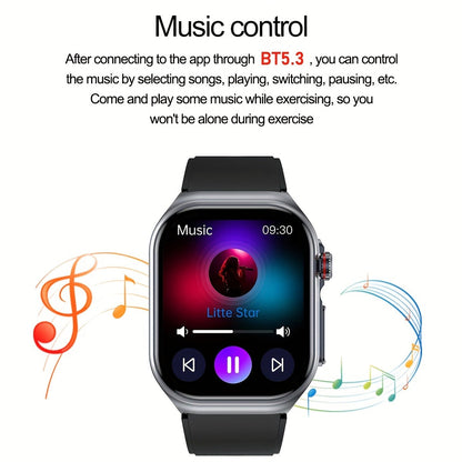 Smart Watch 2.04-Inch AMOLED Display with Bluetooth 5.3 Calling, 530mAh Battery and Six Strap Options