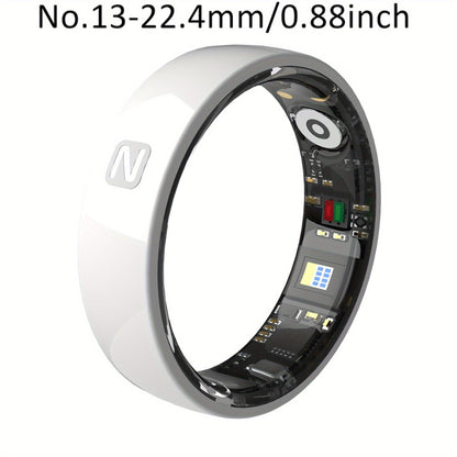 N-Style Smart Ring with Screenless Sensor Design, Charging Case, Black, Pink or White Finish and Sizes 7–13