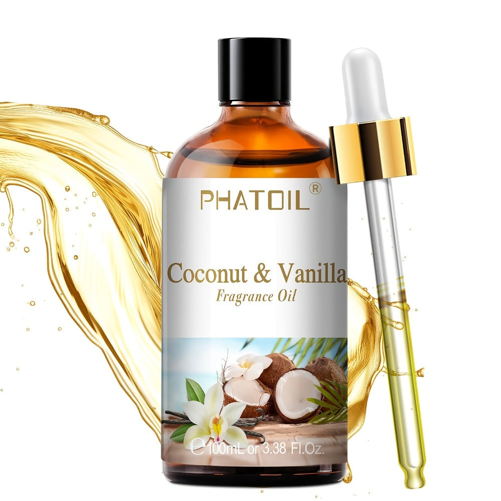 Fragrance Oil for Diffuser - PHATOIL 100ml Coconut & Vanilla Scented Oil for Humidifier, Candle Making