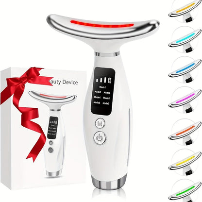 Facial Lifting Device 7-in-1 EMS Microcurrent Neck Face Massager LED Photon Therapy Rechargeable Beauty Tool for Women