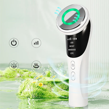 Cold Photon LED Beauty Massager 4-in-1 for Face Neck Eye, USB Rechargeable Skin Care Device Puffiness Reducer Gift for Women