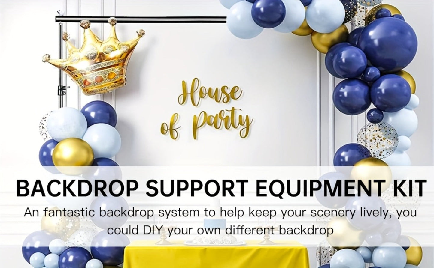 Multi-Size Adjustable Backdrop Stand Kit 10x10ft & 6.5x6.5ft – Heavy Duty Sturdy Background Support System for Photo Studio, Wedding