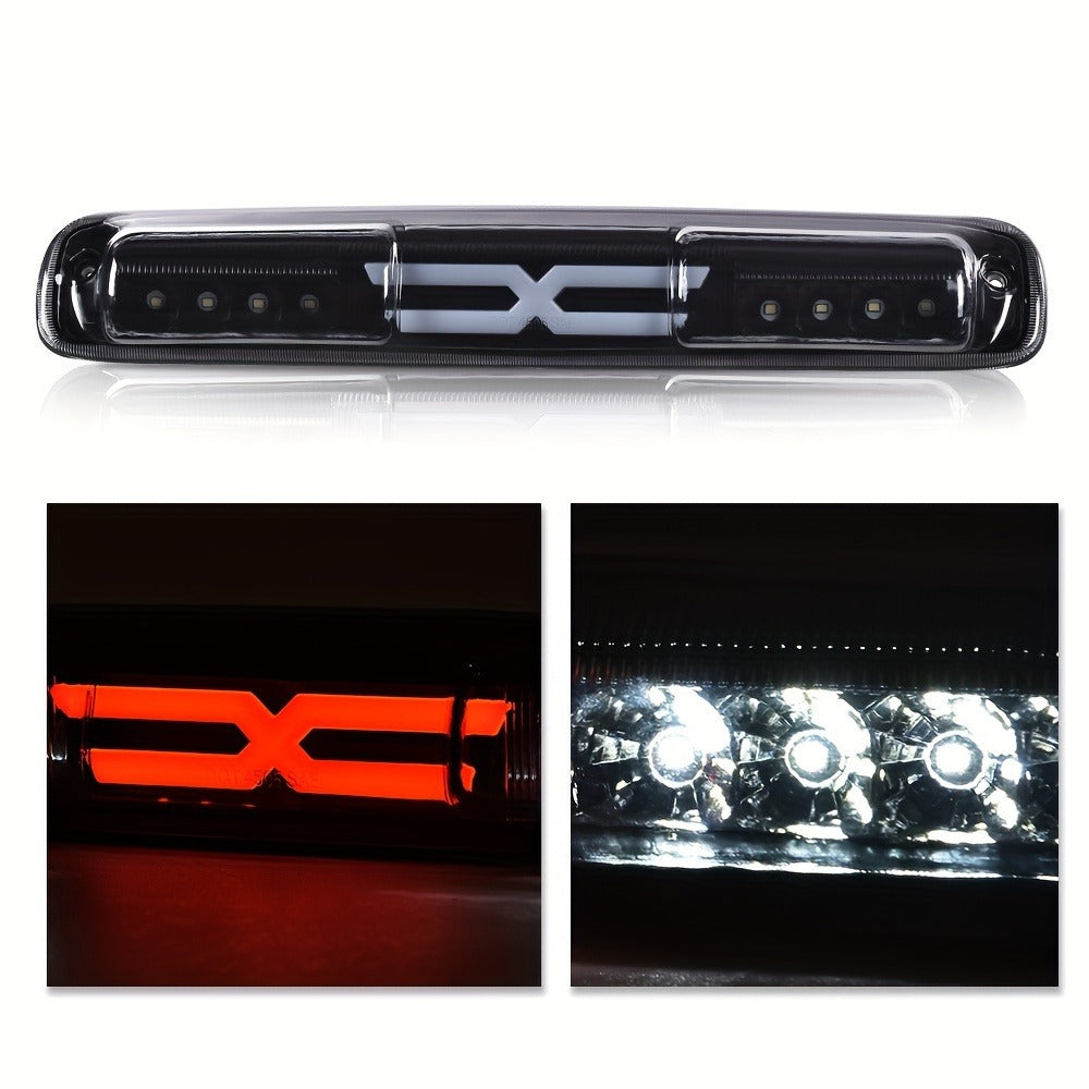 LED Third Brake Light High Mount Stop Lamp for 1999-2007 Chevy Silverado GMC Sierra 1500 2500 3500 HD with Turn Signal & Reverse Light Smoky