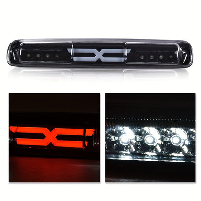 LED Third Brake Light High Mount Stop Lamp for 1999-2007 Chevy Silverado GMC Sierra 1500 2500 3500 HD with Turn Signal & Reverse Light Smoky