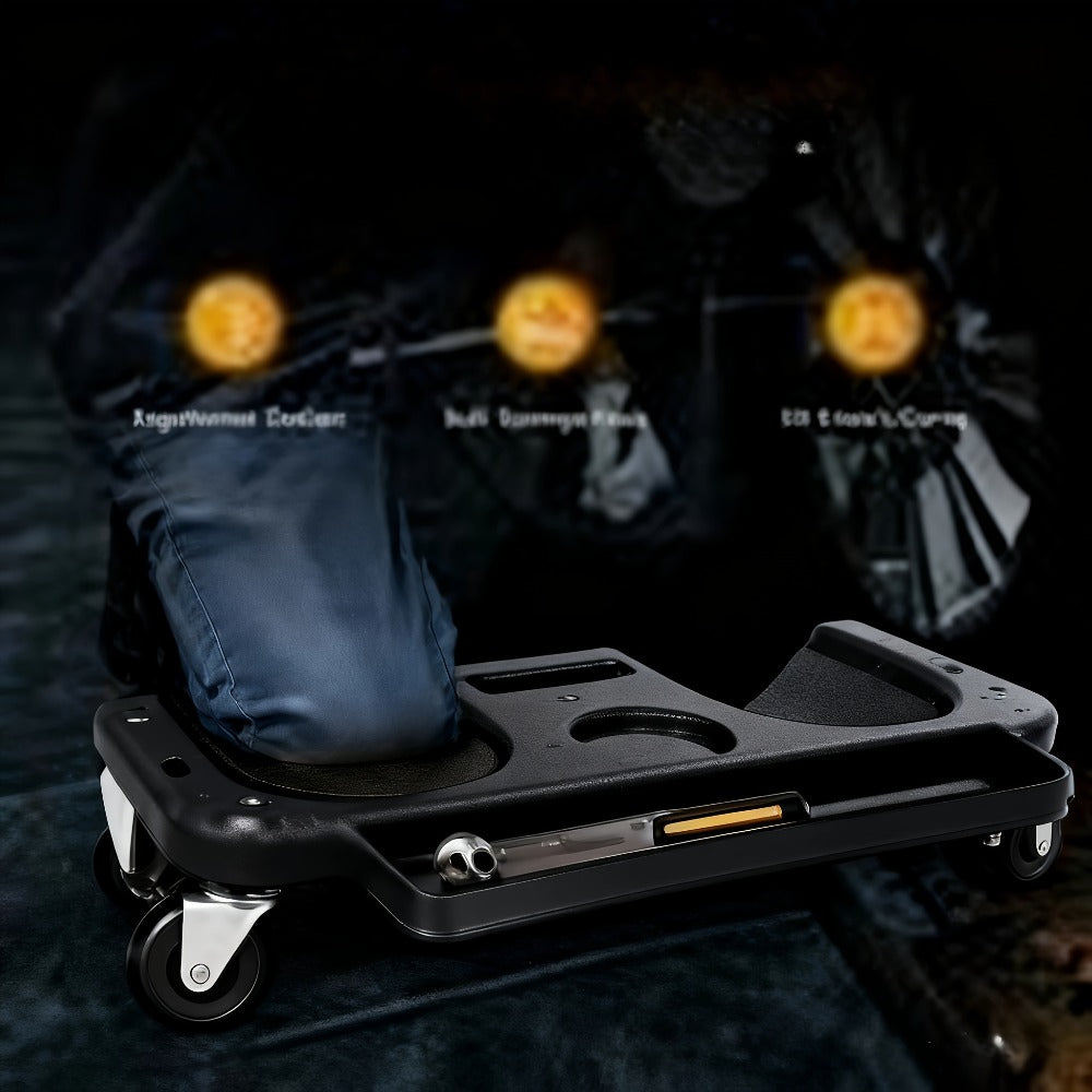 Rolling Knee Pad with Wheels & Built-In Tool Tray – Cushioned Kneeling Platform for Mechanics, Carpenters & Flooring Work
