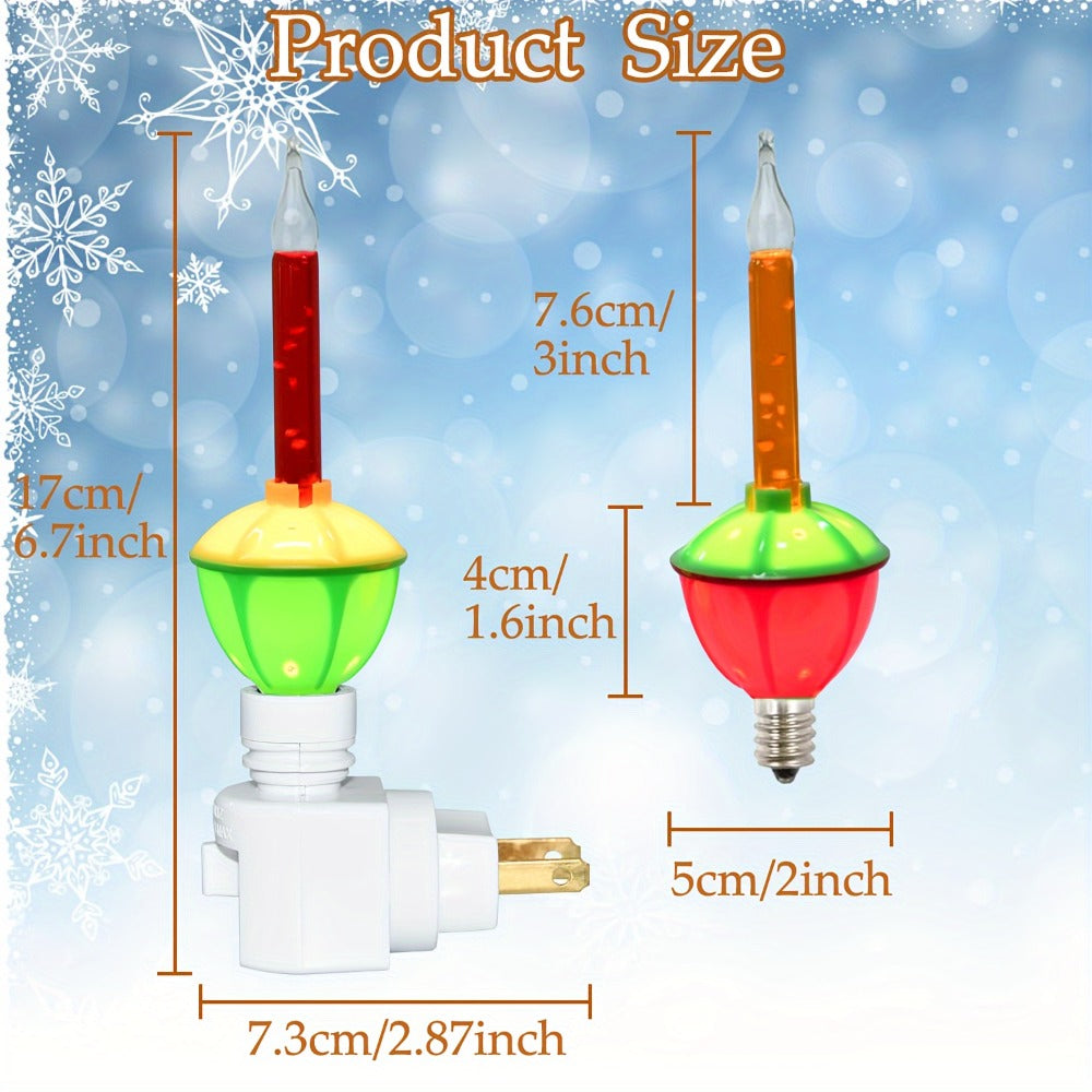 Christmas Bubble Lights 2 Pack Traditional Multi-Color Bubble Liquid Night Lights Plug-In for Entryways, Bedrooms and Living Spaces