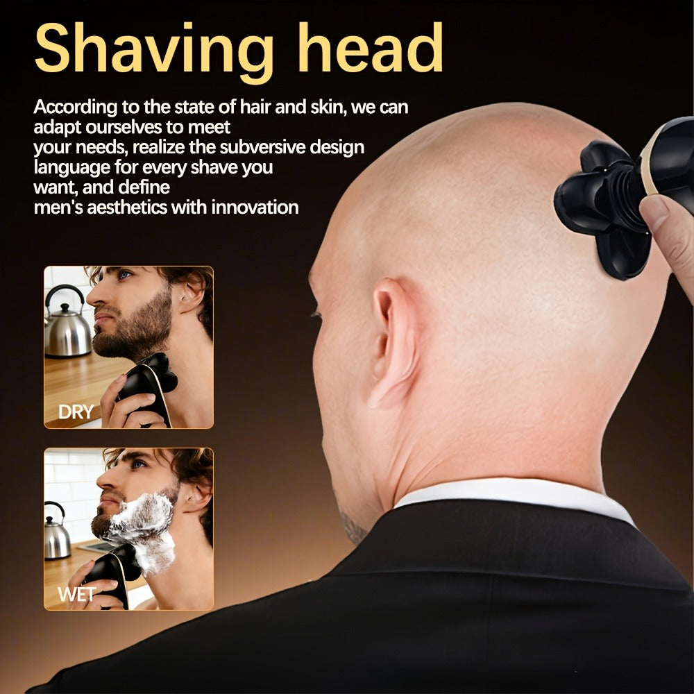 Bald Head Shaver for Men - Rechargeable Electric Razor for Bald Head & Beard Grooming, Multi-Functional Sensitive Skin Shaving Tool