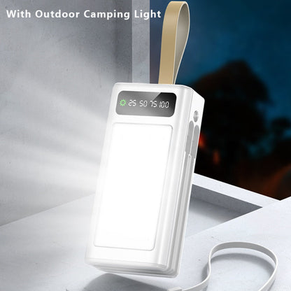 80000mAh Power Bank Built-in 4 Cables PD22.5W Fast Charging, LED Digital Display, Flashlight, Lanyard