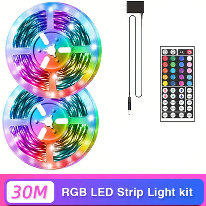 RGB LED Strip Lights for Party Wedding Event with 44-Key Remote – Colorful Color Changing Dimmable 50FT 100FT for Bedroom Kitchen Bar