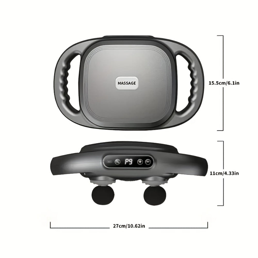 Tapping Massage Gun with 6 Interchangeable Heads, USB Rechargeable Handheld Deep Tissue Vibration Massager for Back
