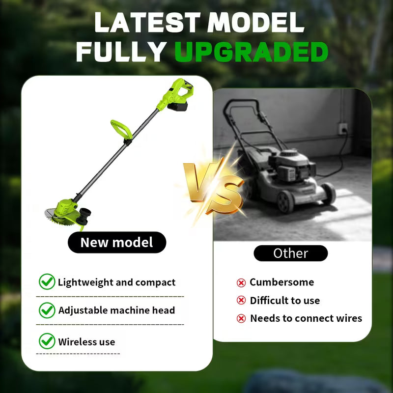 Cordless Lawn Mower 3-in-1, Trimmer Edger Small Yard Patio Garden for Garden, Patio and Yard Use