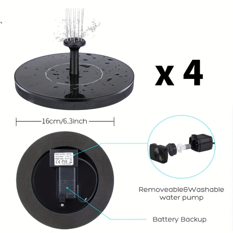 Solar Fountain Pump for Garden, Patio and Yard Use, with the Listed Configuration, for Everyday Use and Organized Storage