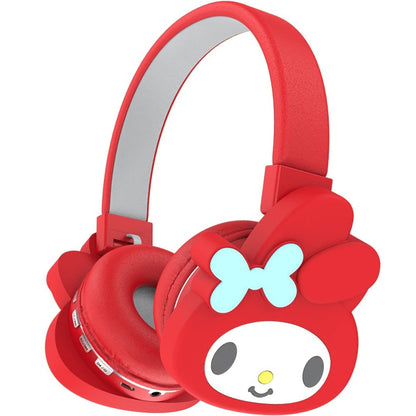 Sanrio Kuromi My Melody Cute Wireless Headset Foldable Portable Smart Call Anime for Bedside Audio, Alarms and Room Entertainment