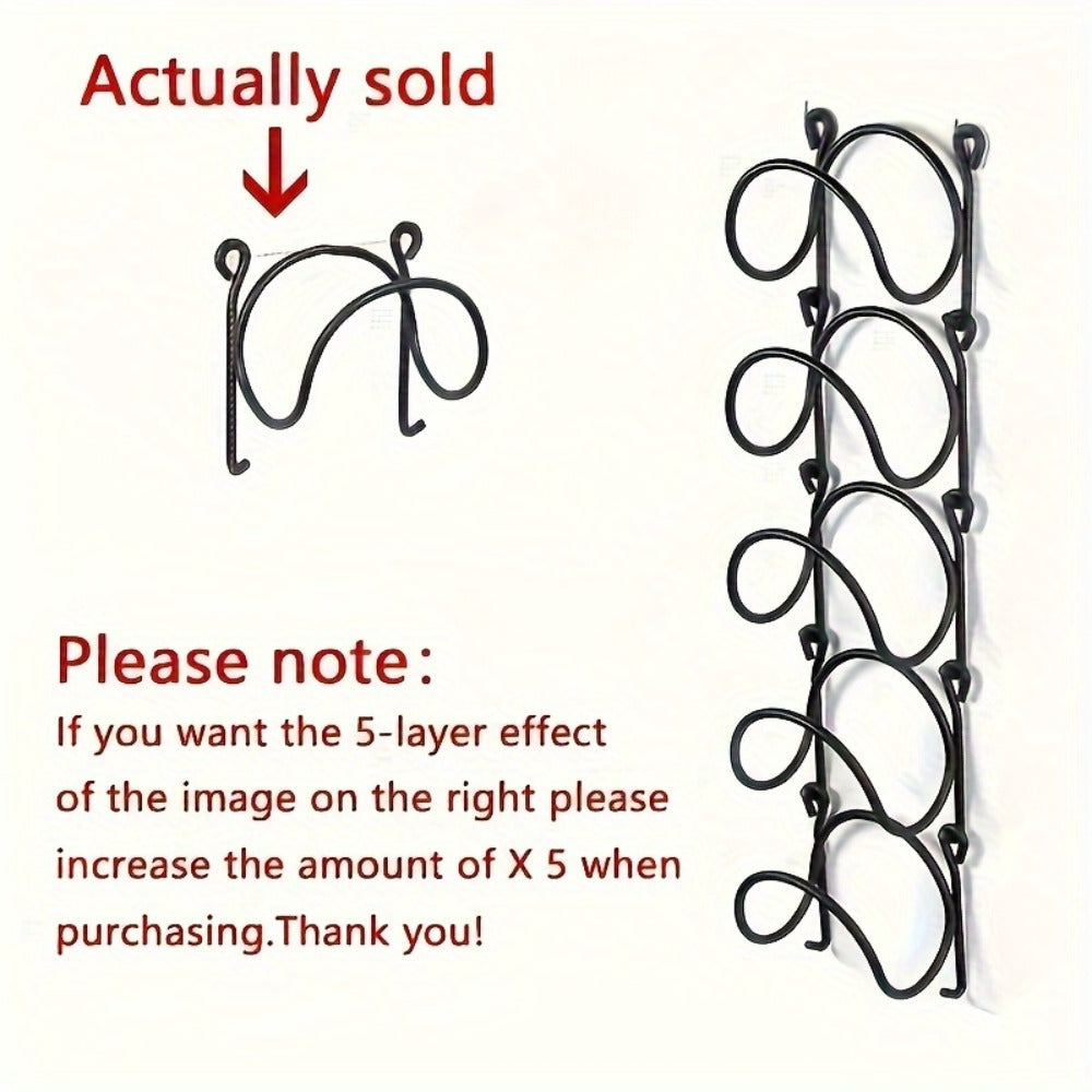 Wall Mounted Towel Rack with Hooks 6pcs Iron Hanging Rack Set Multi-Layer Wall Storage Organizer for Bathroom, Bedroom & Kitchen