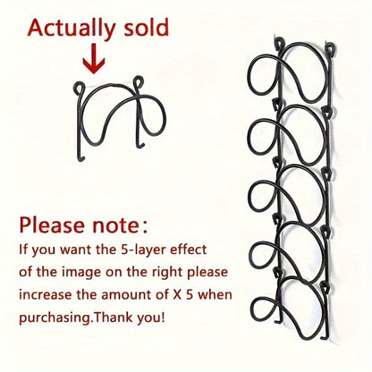 Wall Mounted Towel Rack with Hooks 6pcs Iron Hanging Rack Set Multi-Layer Wall Storage Organizer for Bathroom, Bedroom & Kitchen