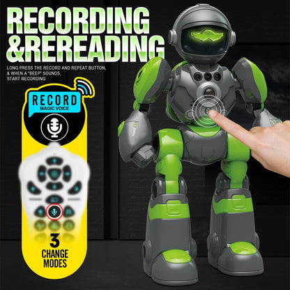 Gesture Control RC Robot Toy for Kids, Voice Recording, Programming, EMO LED Infrared Intelligent Interactive Robot