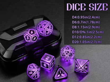 Glowing DnD Dice Set with Wireless Rechargeable Charging Case with the Listed Color, Size or Set Options for Everyday Use