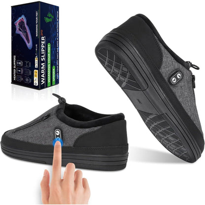 Heated Slippers for Men & Women with 5000mAh Battery – Electric Foot Warmer Shoes, Carbon Fiber Heating, 3 Heat Settings
