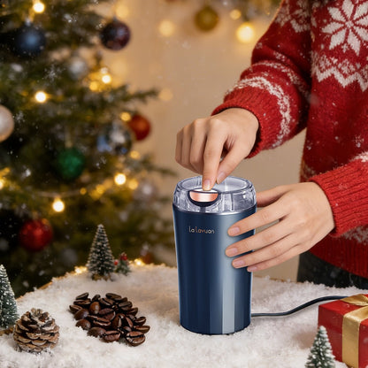 200W-Labeled Electric Coffee Grinder with Press-Lid Control, Two-Leaf Blade and Three Housing Options