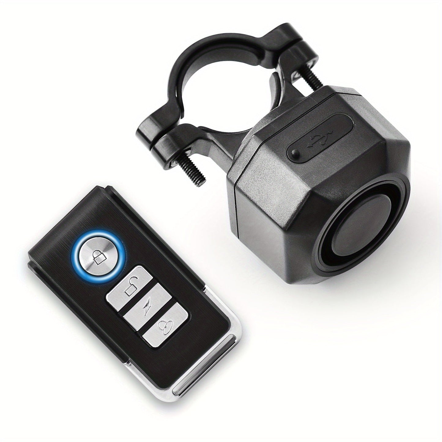 Bike Alarm Anti-Theft 110dB – USB Rechargeable Bicycle Alarm with Wireless Remote, Vibration Motion Sensor & 3 Volume Levels for Bicycle