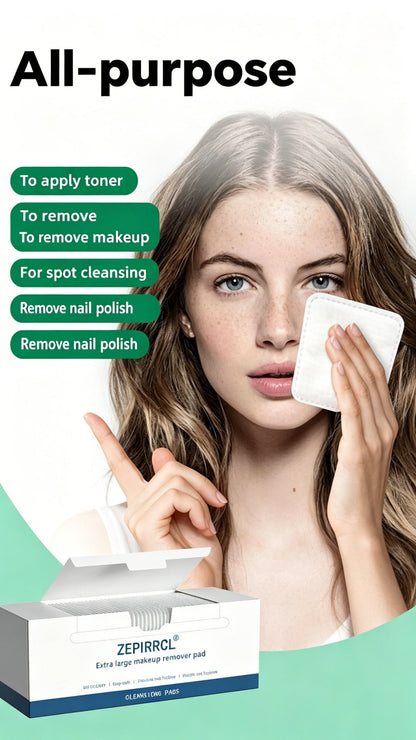 Disposable Square Cleansing Pads 200pcs (2 Boxes x 100) Extra Thick Soft Wet & Dry Facial Pads for Daily Skincare Makeup Removal