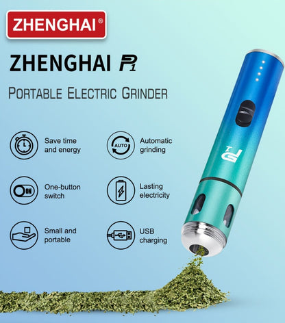 Electric Herb Grinder USB Rechargeable, Portable Spice Mill with One-Button Operation, Travel Bag
