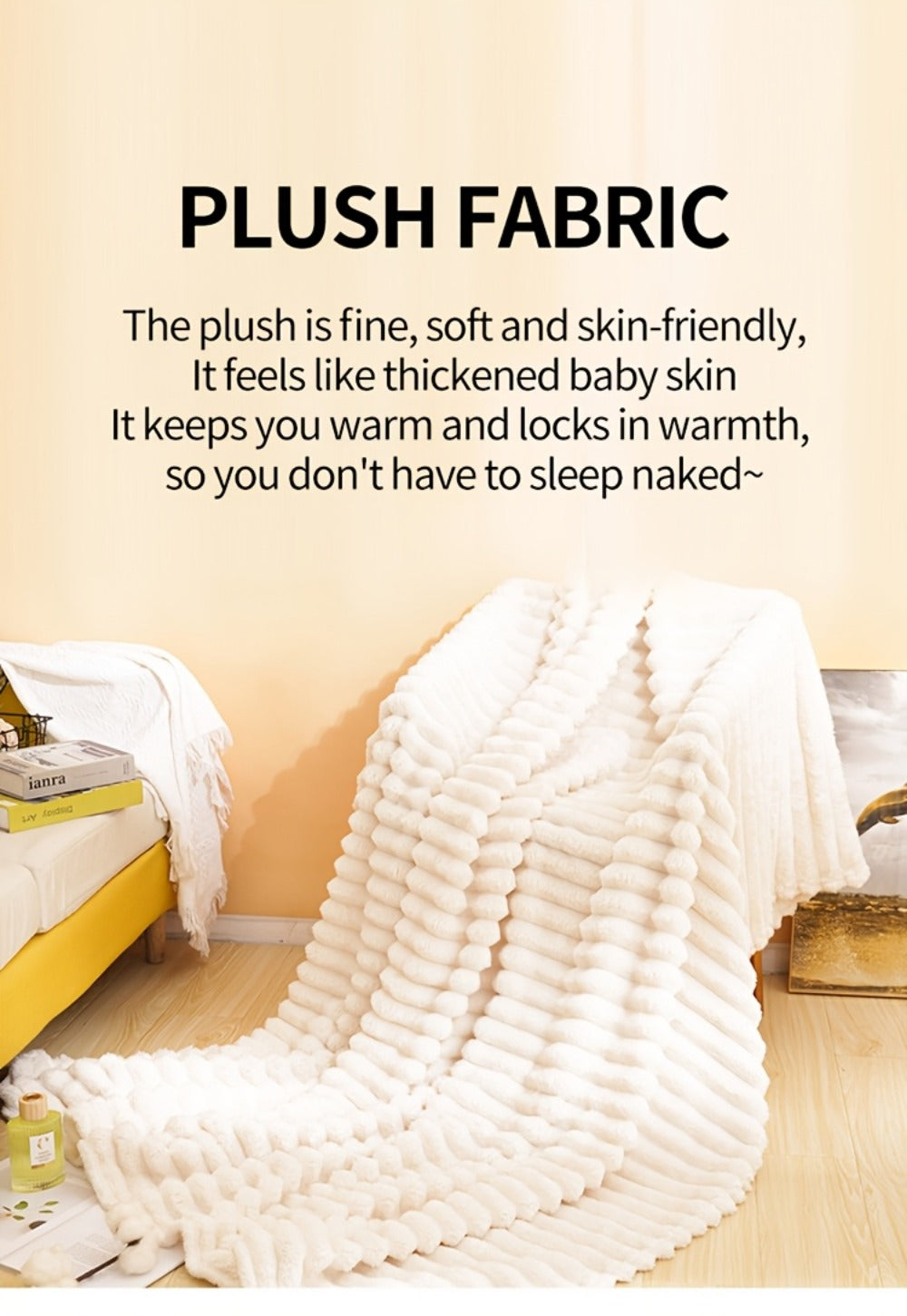 500gsm Heavy Plush Blanket, Ultra Thick Fluffy Blanket for Bed, Sofa & Travel, Baby to Double Size