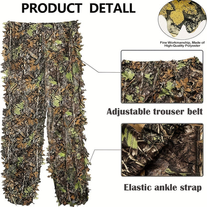 3D Leaf Ghillie Suit Lightweight Camouflage Hunting Suit for Men Women – Full Body Camo Outfit for Wildlife Photography, Birdwatching