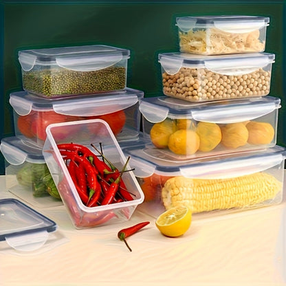 Meal Prep Box Food Storage Organizer with Stackable Lidded Plastic Sets in Three Piece Counts
